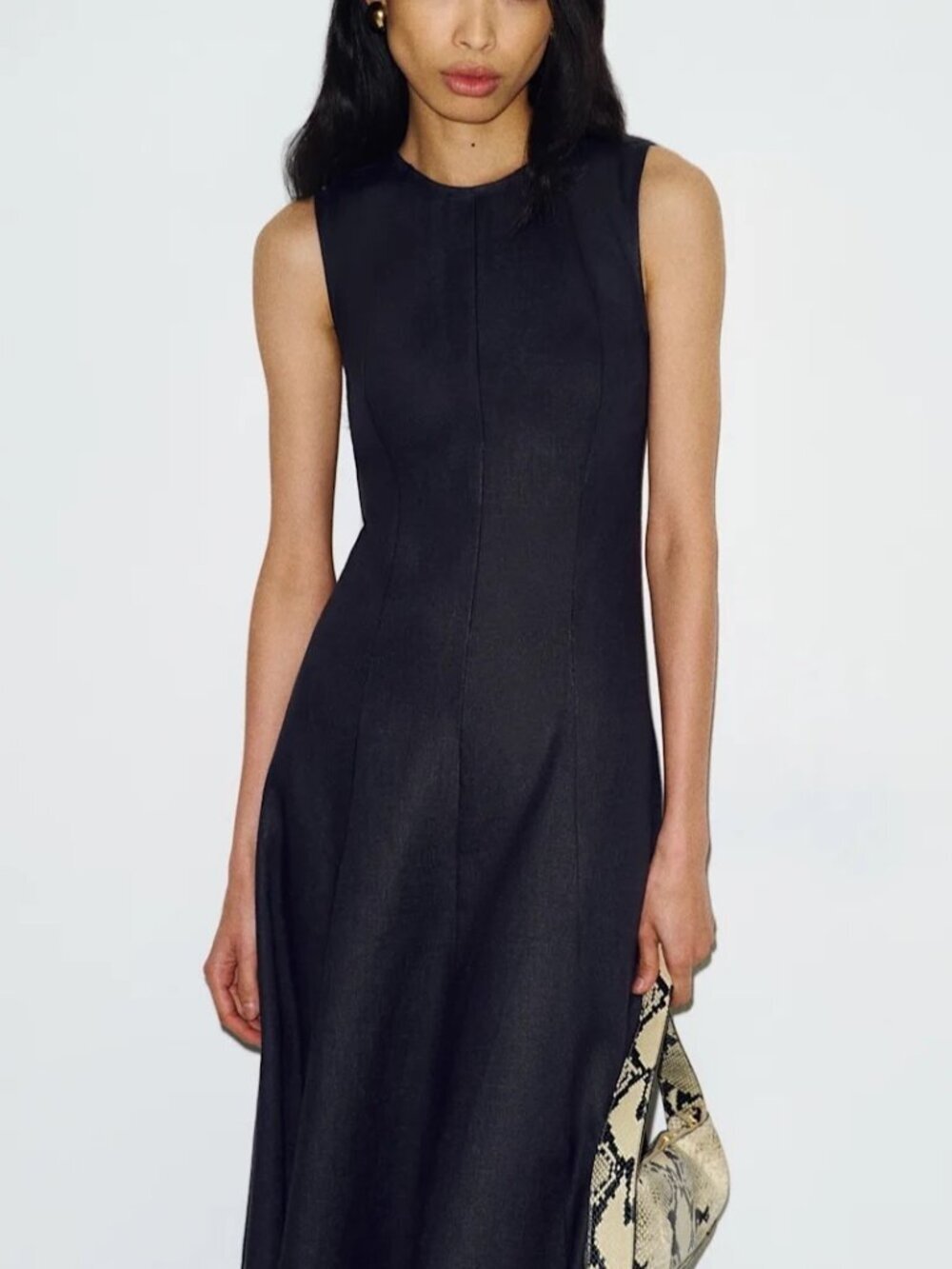 NEW Reformation Cecilia Linen Sleeveless Maxi Dress Black | US 2 UK 6 - Picture 2 of 12